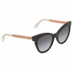 Fendi Retro Cat Eye Black, Pink and Mint Sunglasses with Grey Gradient Lens